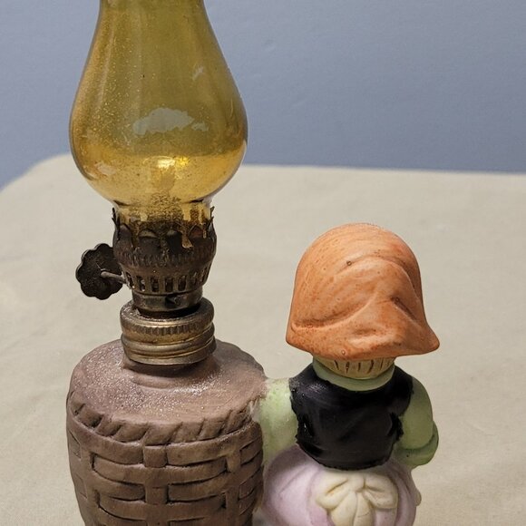 A set of 2 vintage Dutch kids mini oil lamps - Picture 8 of 9